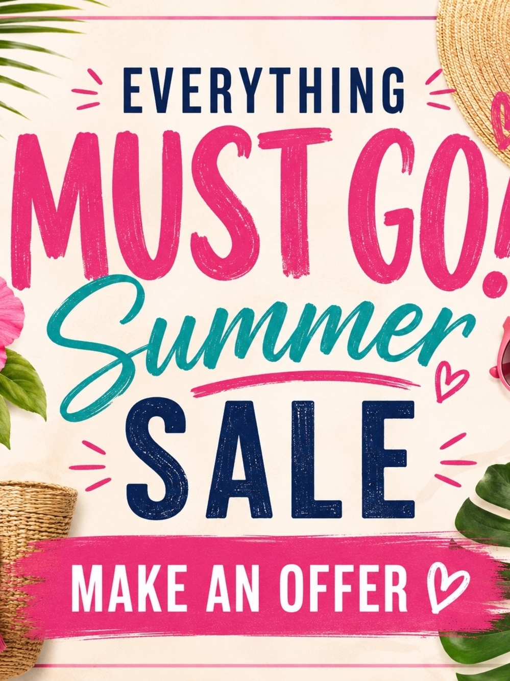 Summer Sale Graphic Print "Everything Must Go"